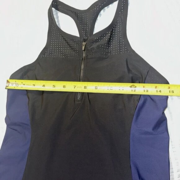 NWOT ATHLETA Bonaire Rashguard Tankini Top Black/Blue Size M Retail $84 - Picture 11 of 11